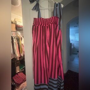Buru Pink and Black Striped Dress. Size S/M